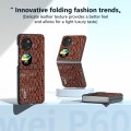 For Huawei Pocket 2 ABEEL Genuine Leather Canopy Black Edge Phone Case(Brown)