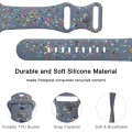 For Apple Watch SE 2023 44mm Floral Silicone Watch Band(Grey)