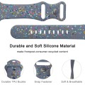 For Apple Watch Serie 8 41mm Floral Silicone Watch Band(Grey)