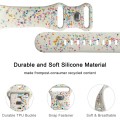 For Apple Watch Serie 8 45mm  Floral Silicone Watch Band(Starlight)
