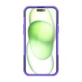 For  iPhone 15 Plus Tire Texture TPU + PC Phone Case with Holder(Purple)