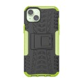For  iPhone 15 Plus Tire Texture TPU + PC Phone Case with Holder(Green)