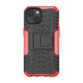 For  iPhone 15 Tire Texture TPU + PC Phone Case with Holder(Red)