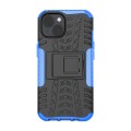 For  iPhone 15 Tire Texture TPU + PC Phone Case with Holder(Blue)