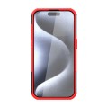 For iPhone 15 Pro Tire Texture TPU + PC Phone Case with Holder(Red)