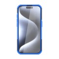 For  iPhone 15 Pro Max Tire Texture TPU + PC Phone Case with Holder(Blue)