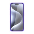 For  iPhone 15 Pro Max Tire Texture TPU + PC Phone Case with Holder(Purple)