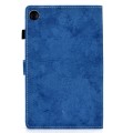 For Samsung Galaxy Tab A9 Marble Style Cloth Texture Smart Leather Tablet Case(Blue)