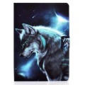 For Samsung Galaxy Tab A9+ Colored Drawing Smart Leather Tablet Case(Wolf)