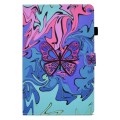 For Samsung Galaxy Tab A9+ Colored Drawing Sewing Smart Leather Tablet Case(Little Butterfly)