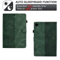 For Samsung Galaxy Tab A9+ Rhombus Embossed Leather Tablet Case(Green)