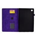 For Samsung Galaxy Tab A9+ Rhombus Embossed Leather Tablet Case(Purple)
