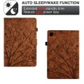 For Samsung Galaxy Tab A9+ Fortune Tree Embossed Leather Smart Tablet Case(Brown)