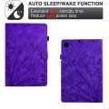For Samsung Galaxy Tab A9+ Fortune Tree Embossed Leather Smart Tablet Case(Purple)