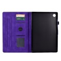 For Samsung Galaxy Tab A9+ Fortune Tree Embossed Leather Smart Tablet Case(Purple)