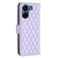 For Xiaomi Redmi 13C Diamond Lattice Wallet Leather Flip Phone Case(Purple)