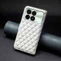 For Xiaomi Redmi K70 / K70 Pro Diamond Lattice Wallet Leather Flip Phone Case(White)