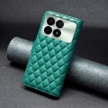 For Xiaomi Redmi K70 / K70 Pro Diamond Lattice Wallet Leather Flip Phone Case(Green)