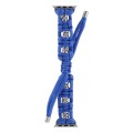 For Apple Watch SE 2023 40mm Silk Silver Beads Braided Watch Band(Blue)
