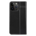 For iPhone 15 Pro Max GEBEI Top-grain Horizontal Flip Leather Phone Case(Black)