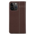 For iPhone 15 Pro Max GEBEI Top-grain Horizontal Flip Leather Phone Case(Brown)