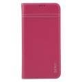 For iPhone 15 Pro GEBEI Top-grain Horizontal Flip Leather Phone Case(Rose Red)