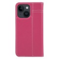For iPhone 15 Plus GEBEI Top-grain Horizontal Flip Leather Phone Case(Rose Red)