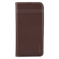 For iPhone 15 Plus GEBEI Top-grain Horizontal Flip Leather Phone Case(Brown)