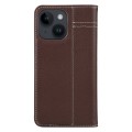 For iPhone 15 Plus GEBEI Top-grain Horizontal Flip Leather Phone Case(Brown)