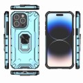 For iPhone 15 Pro Max Ice Armor Series Ring Holder Phone Case(Blue)