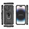 For iPhone 15 Plus Ice Armor Series Ring Holder Phone Case(Black)