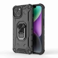 For iPhone 14 Plus Ice Armor Series Ring Holder Phone Case(Black)