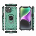 For iPhone 14 Ice Armor Series Ring Holder Phone Case(Green)