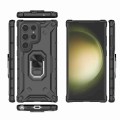 For Samsung Galaxy S23 Ultra 5G Ice Armor Series Ring Holder Phone Case(Black)