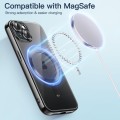 For iPhone 15 Magsafe Magnetic Transparent Electroplated TPU Phone Case(Black)