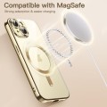 For iPhone 15 Magsafe Magnetic Transparent Electroplated TPU Phone Case(Gold)