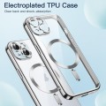 For iPhone 15 Magsafe Magnetic Transparent Electroplated TPU Phone Case(Silver)