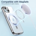 For iPhone 15 Magsafe Magnetic Transparent Electroplated TPU Phone Case(Silver)