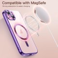 For iPhone 15 Magsafe Magnetic Transparent Electroplated TPU Phone Case(Purple)