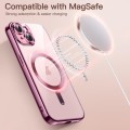 For iPhone 15 Plus Magsafe Magnetic Transparent Electroplated TPU Phone Case(Pink)