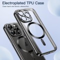 For iPhone 15 Pro Magsafe Magnetic Transparent Electroplated TPU Phone Case(Black)