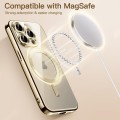 For iPhone 15 Pro Magsafe Magnetic Transparent Electroplated TPU Phone Case(Gold)
