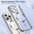 For iPhone 15 Pro Magsafe Magnetic Transparent Electroplated TPU Phone Case(Silver)