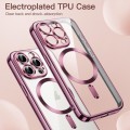 For iPhone 15 Pro Max Magsafe Magnetic Transparent Electroplated TPU Phone Case(Pink)
