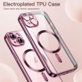 For iPhone 14 Plus Magsafe Magnetic Transparent Electroplated TPU Phone Case(Pink)