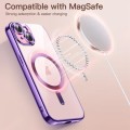 For iPhone 14 Plus Magsafe Magnetic Transparent Electroplated TPU Phone Case(Purple)
