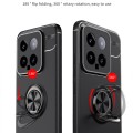 For Xiaomi 14 Metal Ring Holder TPU Phone Case(Black+Red)
