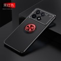 For Xiaomi Redmi K70E Metal Ring Holder TPU Phone Case(Black+Red)