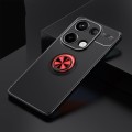 For Xiaomi Redmi Note 13 Pro 4G Metal Ring Holder TPU Phone Case(Black+Red)