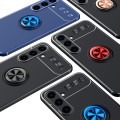 For Samsung Galaxy S24+ 5G Metal Ring Holder TPU Phone Case(Black+Blue)